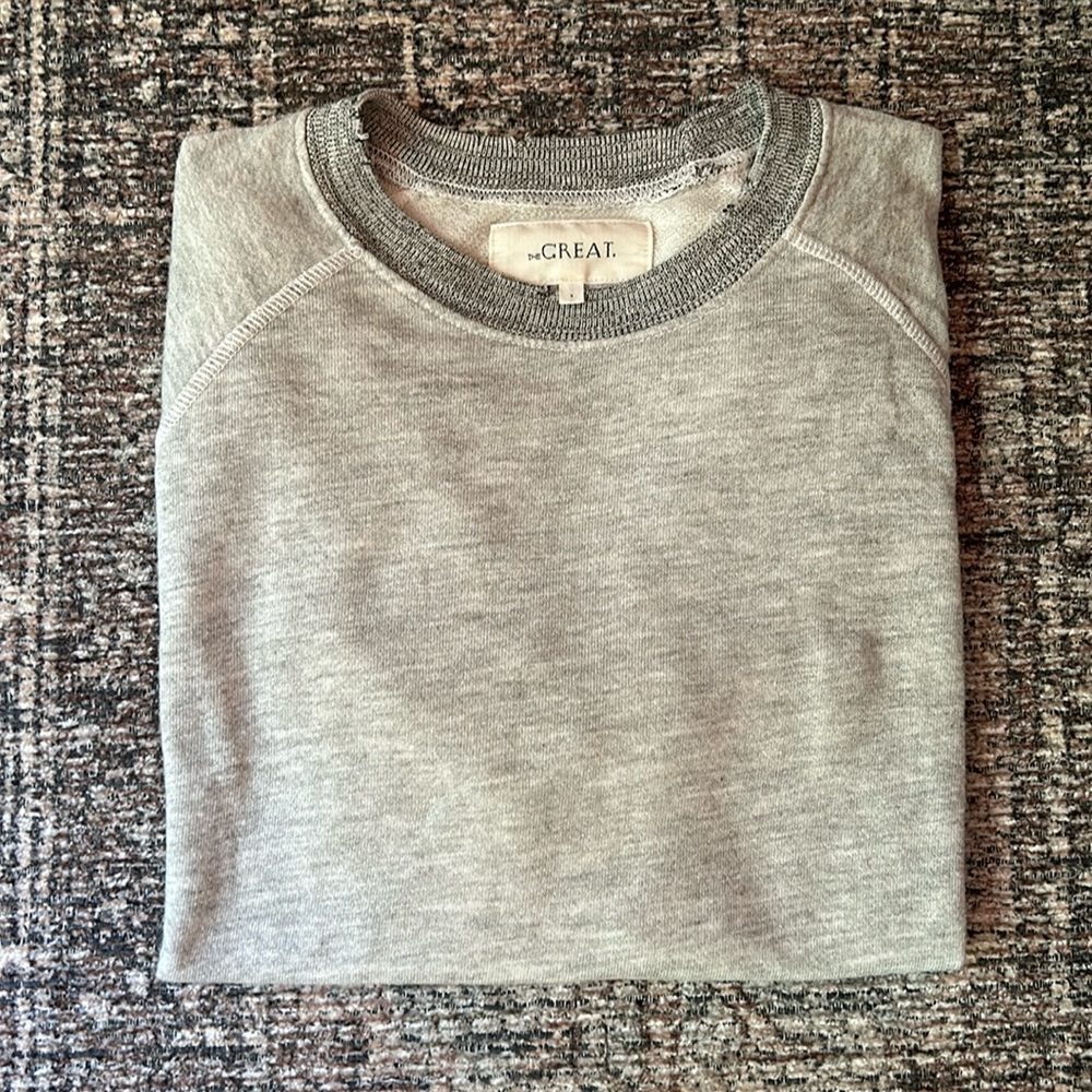 THE GREAT. Gray Crewneck Sweatshirt
